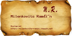 Milenkovits Ramón névjegykártya